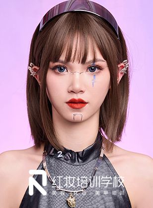 海口紅妝化妝培訓學(xué)校元宇宙AI潮妝容作(zuò)品賞析